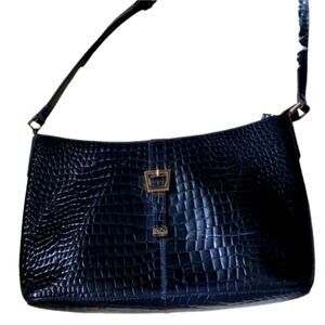 Etienne Aigner Vintage Snakeskin Embossed Leather Shoulder Bag